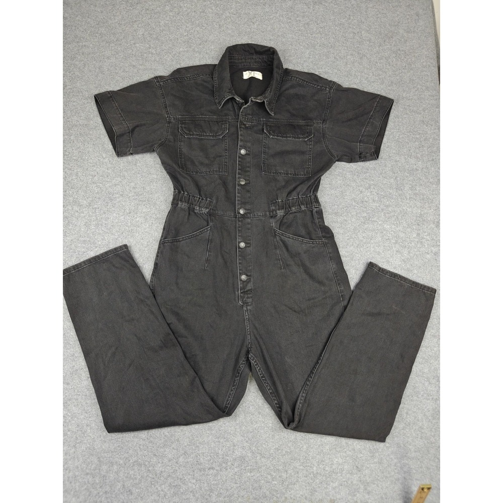 Utility Short-Sleeve Jumpsuit Jacket - Black